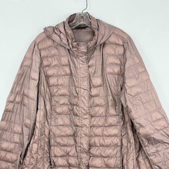 32 Degrees Heat Womens Hooded Down Puffer Packable Taupe Jacket Size 2X - Picture 4 of 16